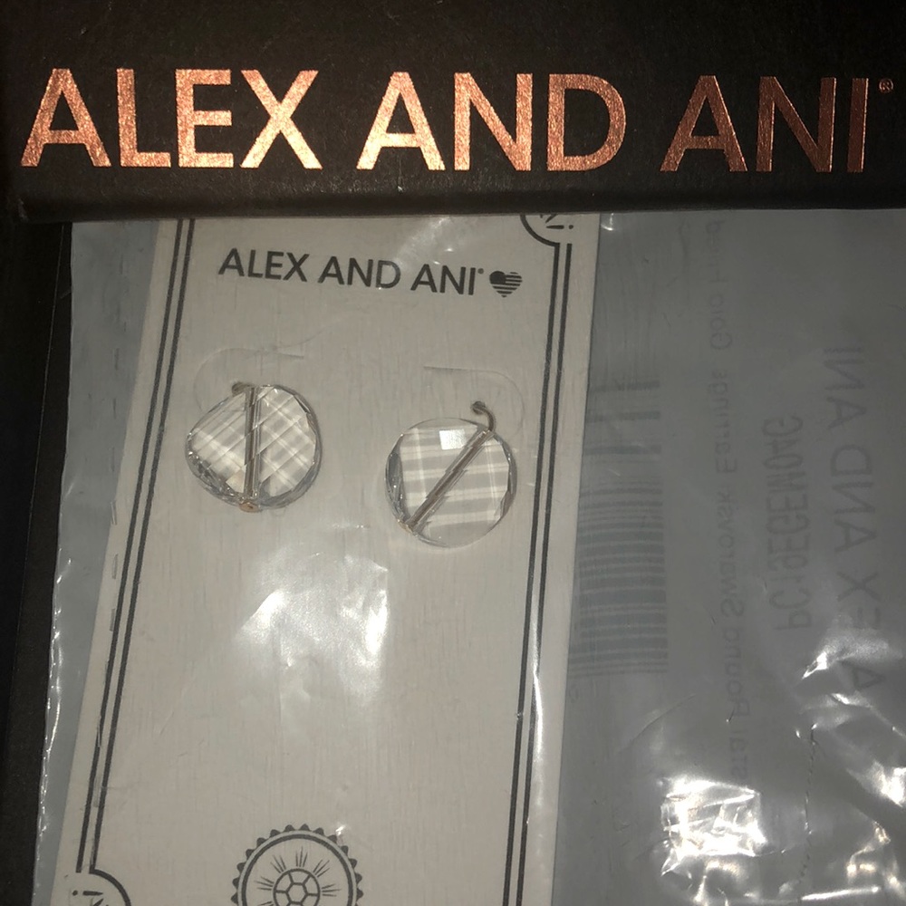 Alex and Ani Crystal round Swarovski earrings